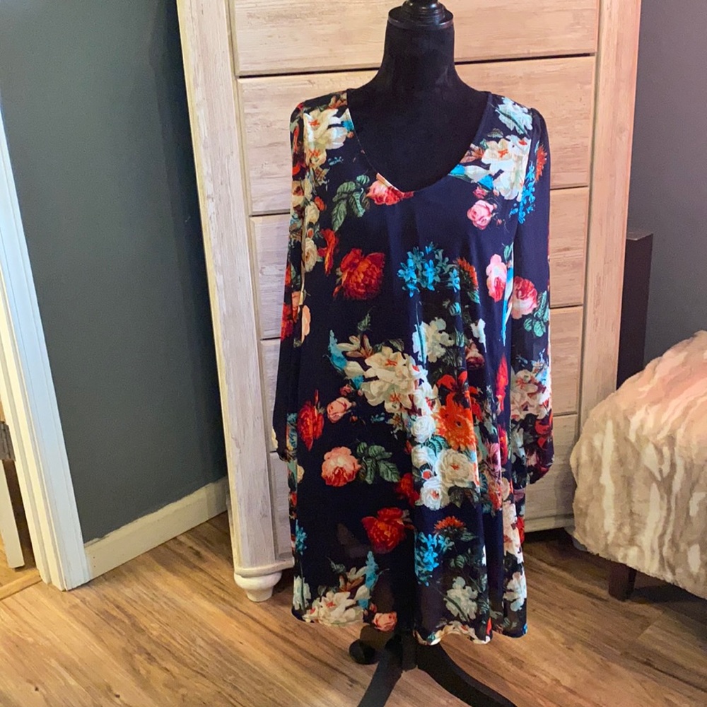 Floral boho swing dress